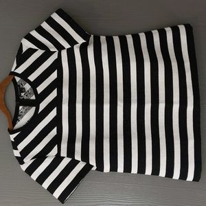 Ann Taylor black and white striped blouse